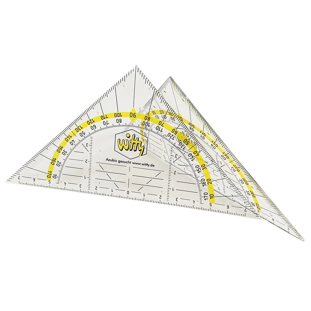 Individuell bedruckbares Logo-Geodreieck aus Kunststoff