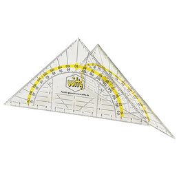 Individuell bedruckbares Logo-Geodreieck aus Kunststoff