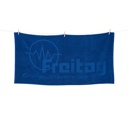 Werbe-Frottier-Handtuch mit Logo-Einwebung aus 100% Baumwolle und 500 g/m² Premium Hotel-Qualität.