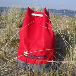 bedruckter Matchsack für die Nordseeinsel Spiekeroog Rucksack Bonny als Merachandising-Artikel