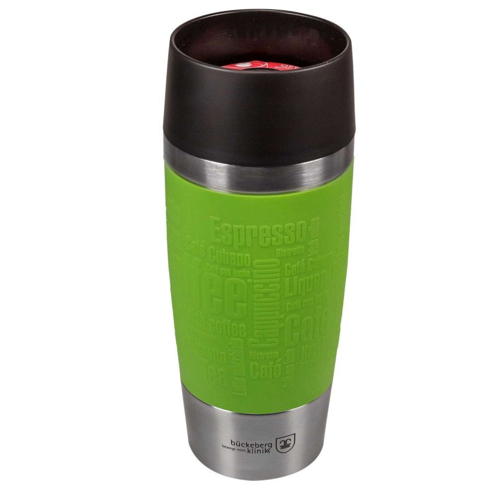 Werbe-Coffee2go-Becher aus metall, vakuum Travel Mug von Emsa mit Logo-Lasergravur