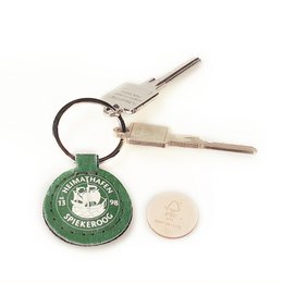 Schlüsselanhänger ZACK mit Holz-Einkaufschip, individuell bedruckbar