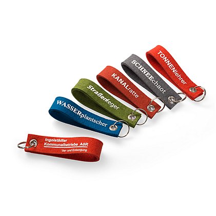 Werbe-Schlüsselschlaufe aus Merino-Wollfilz