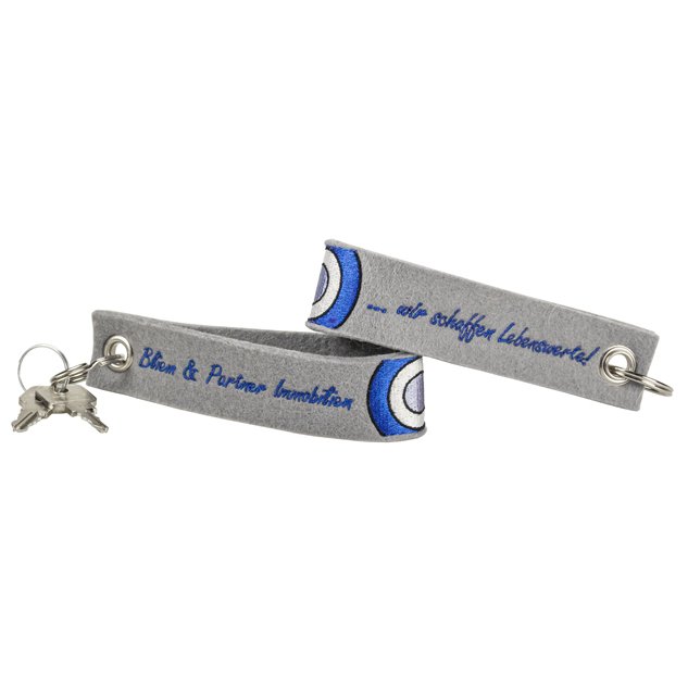 Schlüsselanhänger aus Wollfilz bestickbar und bedruckbar