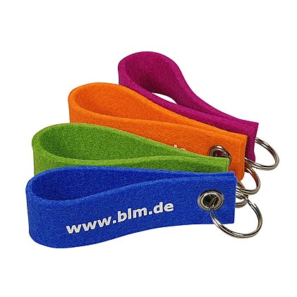 Werbe-Schlüssanhänger Schlaufe aus Merinowollfilz