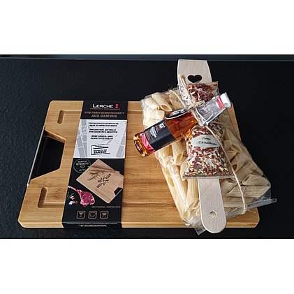 Werbe-Geschenkset Bambus-Schneidebrett mit Nudelspezialitäten