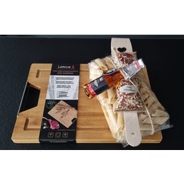 Werbe-Geschenkset Bambus-Schneidebrett mit Nudelspezialitäten