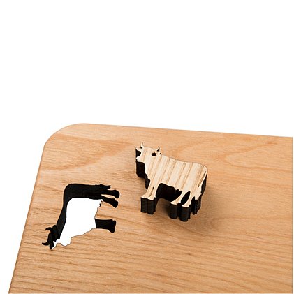 Neuheit Schneidebrett aus Erle mit Lasercut Motiv Kuh für GGI German Genetics International GmbH