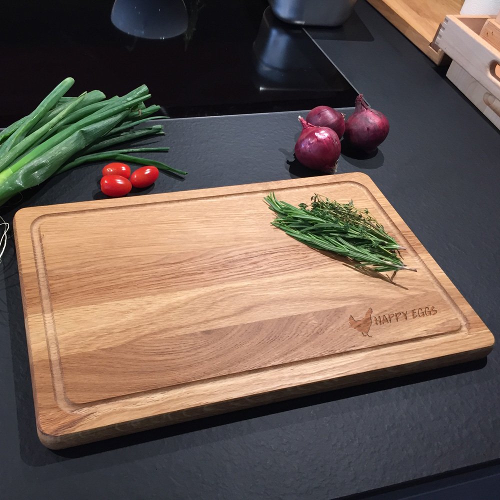Profi-Schneidebrett Kernesche mit Logo- Lasergravur