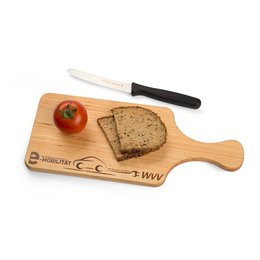 Schneidebrett aus Erlenholz mit Logo-Einbrand
