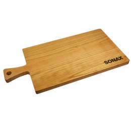 Werbe-Schneidebrett aus Kirschholz mit Logo-Lasergravur oder Brandstempel.