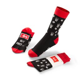 Coole Werbeaktion, gewebte Werbesocken mit smartem Werbespruch!