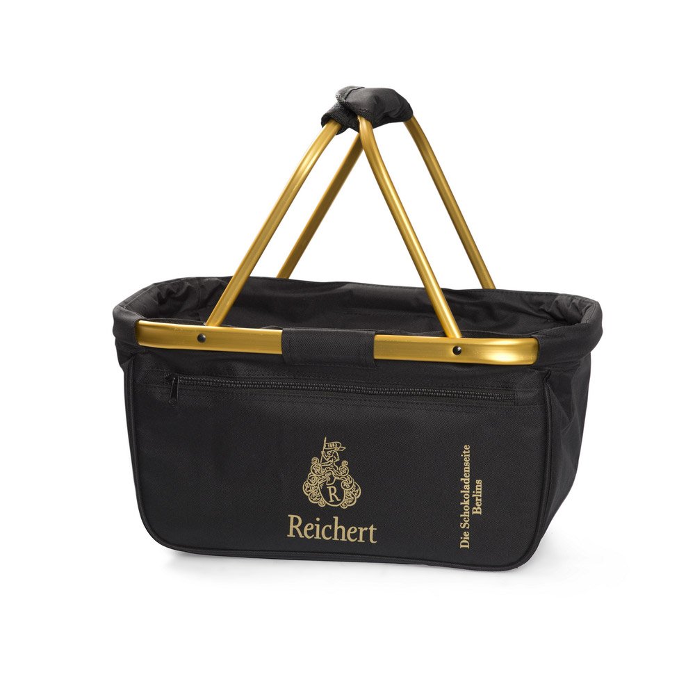 Eleganter Einkaufskorb Basket mit goldenem Alurahmen