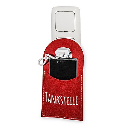 Bedruckte Smartphone-Ladestation aus Wollfilz 