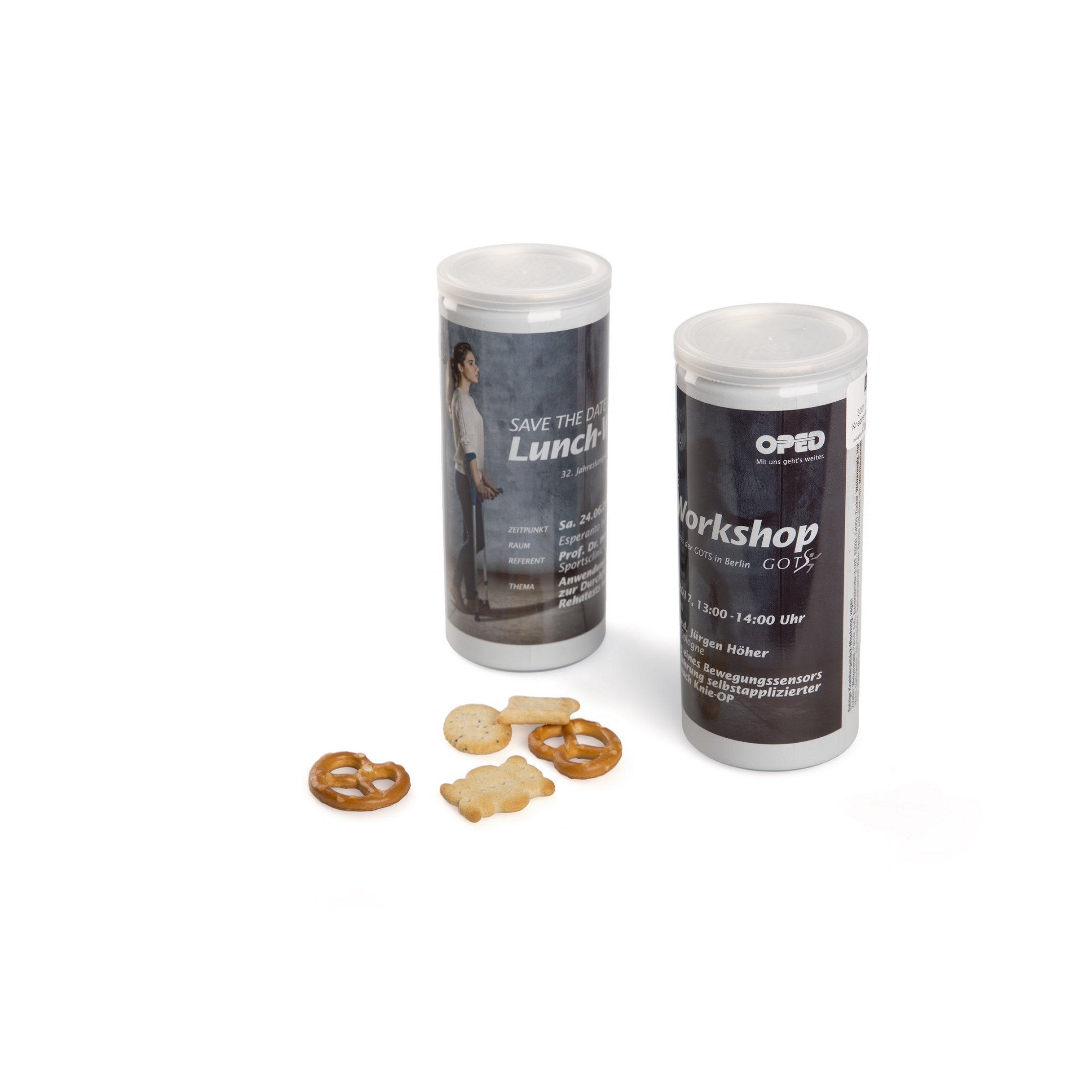 bedruckte  Snack Roll mit salzigen Knabberreienfür OPED