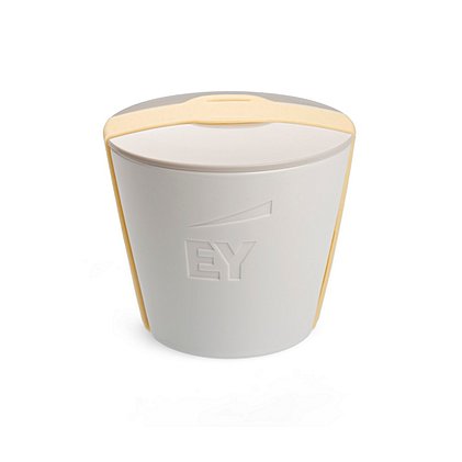 Snack to go, nachhaltige praktische Porzellan-Aufbewahrungs-Schüssel to go als Geschenkartikel für Ernst & Young