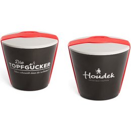 Umweltfreundlich und nachhaltig: wiederwendbare, verschließbare to go Schüssel aus Porzellan mit Transferdruck