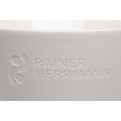 Werbe-Muslischale Porzellan Mahlwerk mit Gripp und Logo-Lasergravur