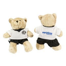 Plüschbär &quot;Paula&quot; beige mit bedruckbarem Trikot, verschieden Outfits erhältlich