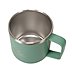 Stainless Steel Camping Tasse in Grün mit individueller Lasergravur