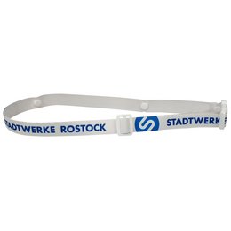 Elastisches Startnummernband mit Firmenwerbung bedruckt