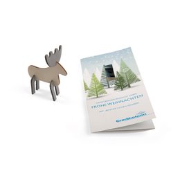 Weihnachtskarte bedruckt mit Steckfigur "Elch"
