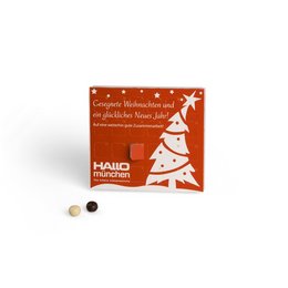 Süße Weihnachtswerbung – aufstellbarer Mini-Adventskalender bedruckt mit Firmenlogo