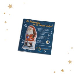 bedruckbare Premiumcard mit Nikolaus auf weißem Hintergrund
