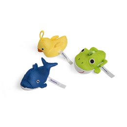 Sympathieträger Werbemittel bedruckte Waschtiere mit Pfiff: Ente, Frosch und Delphin