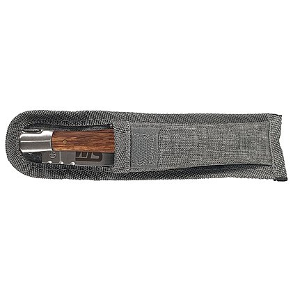 Werbe-Messer klappbar mit Korkenzieher in Etui aus recyceltem RPET-Material