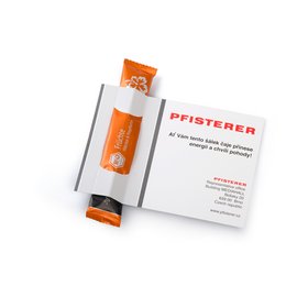 Tee genießen: Bedruckte Teaflyer mit Bio-Früchteteestick für Energietechnolgie Pfisterer