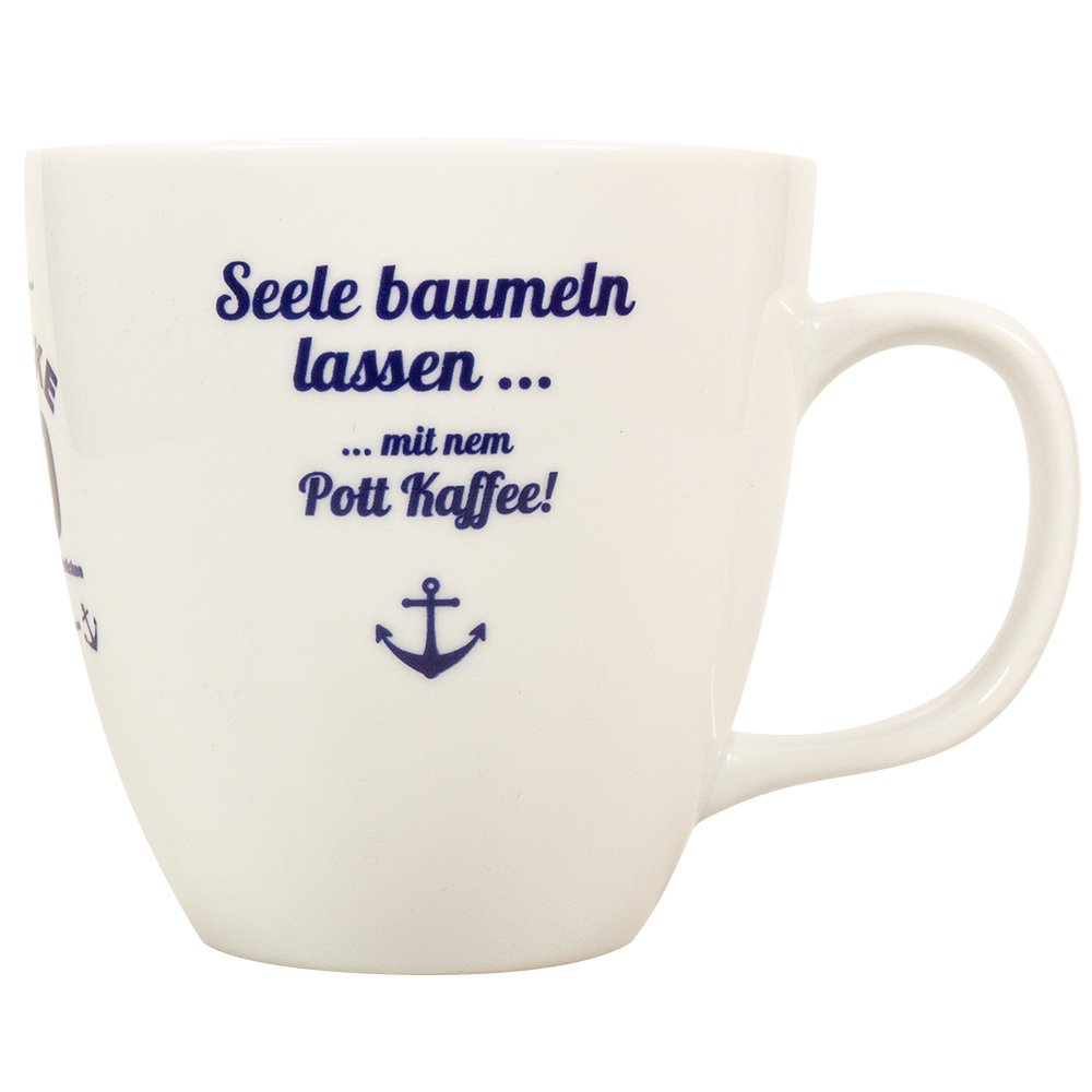 coole Werbetasse in weiß individuell bedruckt, Füllvolumen von 450 ml, 95 mm Durchmesser