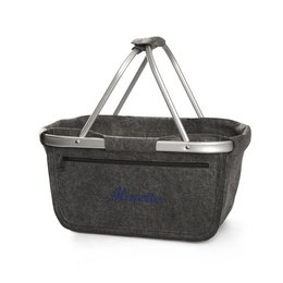 Hochwertiger faltbarer, stabiler Filz-Einkaufskorb mit Alu-Gestell mit individuellem Werbedruck