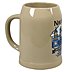 Bierkrug aus Steinzeug mit Firmenwerbung bedruckt