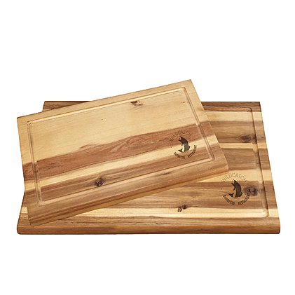 Schneidebrett mit Saftrille Akazienholz individuelle Firmenwerbung