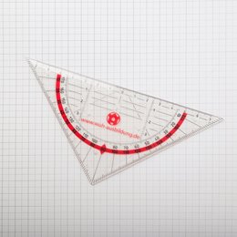 Geometriedreieck 16 cm, individuell mit Firmenlogo bedruckt