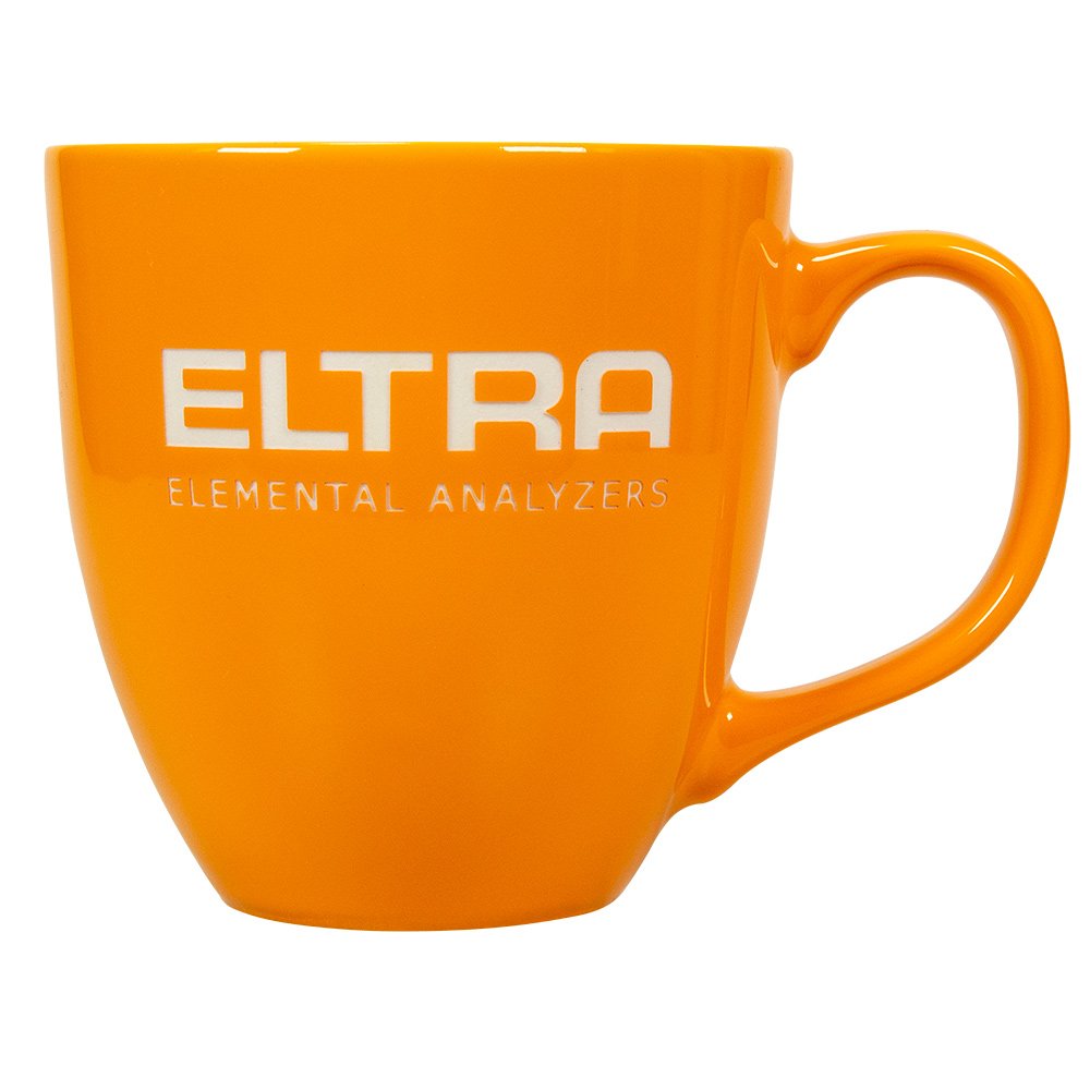 Logo-Gravur auf farbige Werbe-Kaffetasse im Hydroglasur-Verfahren in Ihren Unternehmensfarben.