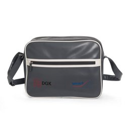 Umhängetasche RETRO in grau mit Werbeanbringung als Transferdruck