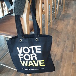 schwarze stabile bedruckte Werbe-Einkaufstasche Lantau,