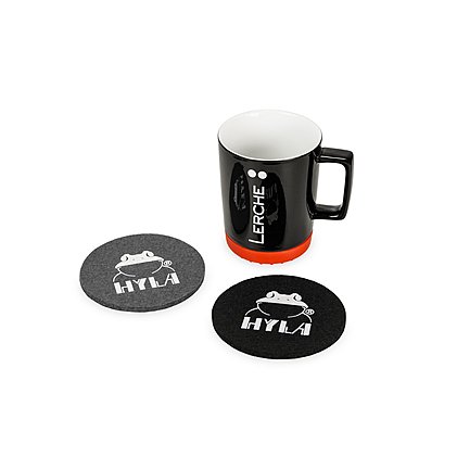 bedrukter Logo-Untersetzer aus Wollfilz