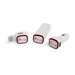 USB HUb, Kfz-Charger und Powerbank von Klio mit Logodruck