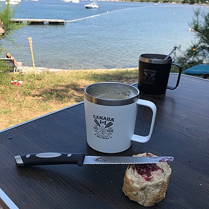 Individuell gravierte Camper Thermo-Kaffeetasse mit Deckel