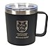 Werbe-Kaffeetasse metall CAMPER Logo-Lasergravur und Deckel