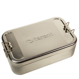 Nachhaltige Verpackung für Ihre Brotzeit: Werbe-Retro-Lunchbox XL aus Weißblech Logo-Prägung, die mit Ihrer Werbung, Ihrem Firmennamen und Ihrem Logo zum absoluten Werbeerfolg wird.