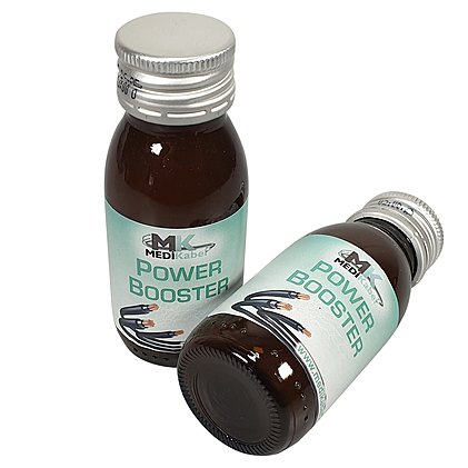 Werbe-Vitamin-Booster in der Glasflasche