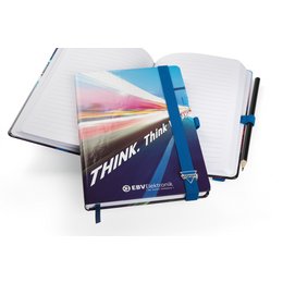 Vollflächig bedrucktes Notizbuch Marke Lanybook als individuelles Werbe-Notizbuch