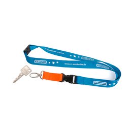 VR Bank Werdenfels wirbt mit bedrucktem Lanyard Schlaufenband