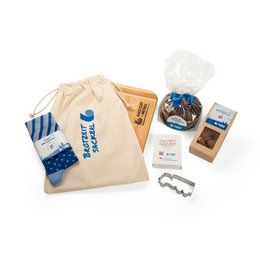 Individuelles Weihnachts-Geschenkset Bambusbrett für Kunden und Mitarbeiter