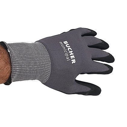 Funktionelle Werbe.Arbeitshandschuhe für Bau und Handwerk mit Beschichtung auf der Unterseite