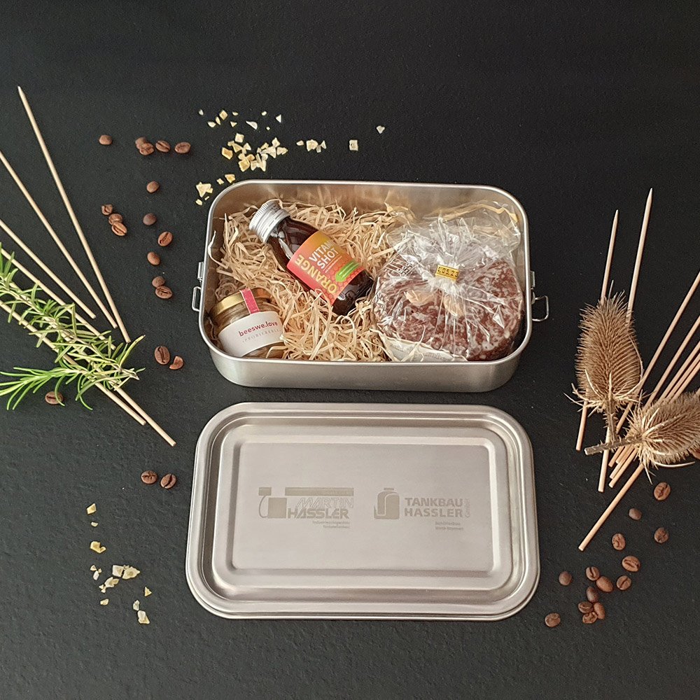 Werbegeschenke-Lunchbox  Edelstahl &quot;Energy&quot; 